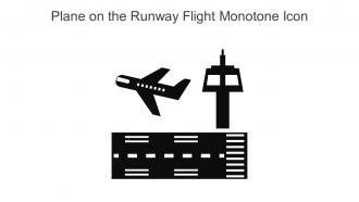 Plane On The Runway Flight Monotone Icon In Powerpoint Pptx Png And Editable Eps Format