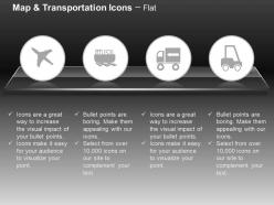 Plane truck forklift ship ppt icons graphics