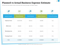 Planned vs actual business expense estimate totals ppt powerpoint presentation gallery ideas