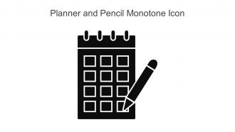 Planner And Pencil Monotone Icon In Powerpoint Pptx Png And Editable Eps Format