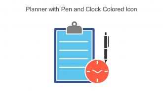 Planner With Pen And Clock Colored Icon In Powerpoint Pptx Png And Editable Eps Format