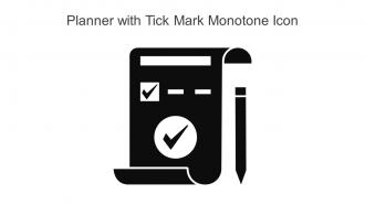 Planner With Tick Mark Monotone Icon In Powerpoint Pptx Png And Editable Eps Format