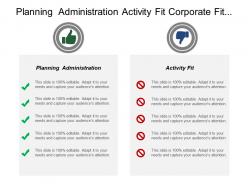 Planning administration activity fit corporate fit alliance fit