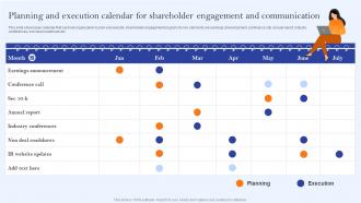 Planning And Execution Calendar For Shareholder Engagement Communication Channels And Strategies