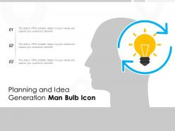 Planning and idea generation man bulb icon