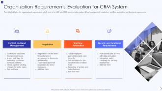 Planning And Implementation Of Crm Software Organization Requirements Evaluation System