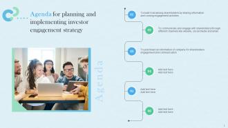 Planning And Implementing Investor Engagement Strategy Complete Deck Impressive Best