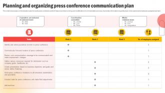 Planning And Organizing Press Conference Communication Plan