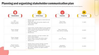 Planning And Organizing Stakeholder Communication Plan