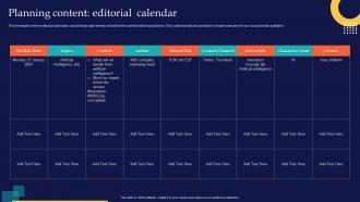 Planning Content Editorial Calendar Brand Rollout Checklist Ppt Powerpoint Presentation Inspiration