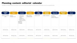 Planning Content Editorial Calendar Branding Rollout Plan Ppt Model Graphics