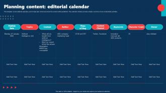 Planning Content Editorial Calendar Internal Brand Rollout Plan Ppt Graphics