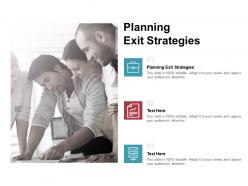 Planning exit strategies ppt powerpoint presentation infographics professional cpb