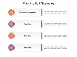 Planning exit strategies ppt powerpoint presentation model deck cpb