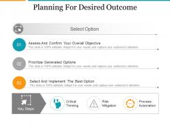 Planning for desired outcome ppt sample presentations