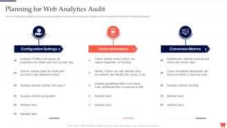 Planning For Web Analytics Audit Complete Guide To Conduct Digital Marketing Audit