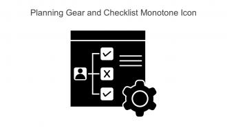 Planning Gear And Checklist Monotone Icon In Powerpoint Pptx Png And Editable Eps Format