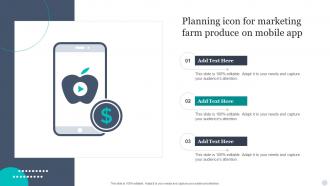 Planning Icon For Marketing Farm Produce On Mobile App
