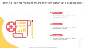Planning Icon For Medical Emergency Mitigation And Preparedness