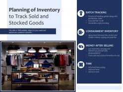 Planning of inventory to track sold and stocked goods