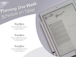 Planning One Week Schedule On Tablet