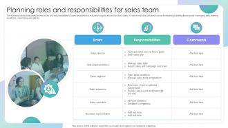 Planning Roles And Responsibilities For Sales Team Evaluating Sales Risks To Improve Team Performance