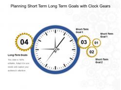 Planning short term long term goals with clock gears ppt template