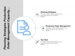 Planning strategies production order management capacity planning concentration inventory