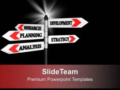 Planning strategy analysis on signpost powerpoint templates ppt themes and graphics 0313