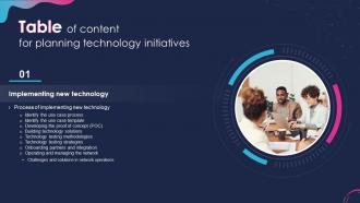 Planning Technology Initiatives For Table Of Content Ppt Icon Graphics Example
