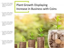 Plant growth displaying increase in business with coins
