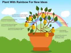 Plant with rainbow for new ideas flat powerpoint design