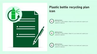 Plastic Bottle Recycling Plan Icon