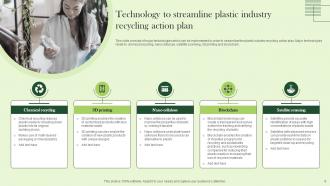 Plastics Industry Recycling Action Plan Powerpoint Ppt Template Bundles Informative Unique
