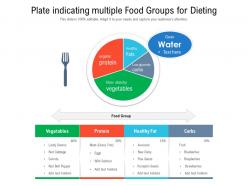 Plate indicating multiple food groups for dieting