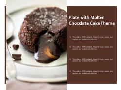 Plate with molten chocolate cake theme