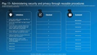 Play 11 Administering Security And Privacy Technological Advancement Playbook
