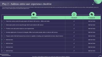 Play 2 Address Entire User Experience Checklist Digital Service Management Playbook