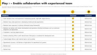 Play 7 Enable Collaboration With Experienced Team Digital Advancement Playbook