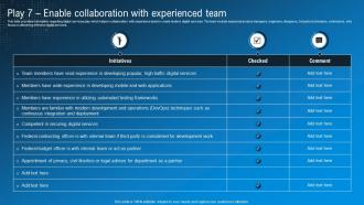 Play 7 Enable Collaboration With Experienced Team Technological Advancement Playbook