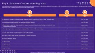 Play 8 Selection Of Modern Technology Stack Leadership Playbook For Digital Transformation