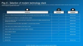 Play 8 Selection Of Modern Technology Stack Technological Advancement Playbook