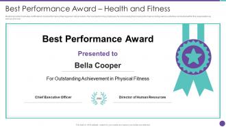 Playbook Employee Wellness Best Performance Award Health And Fitness