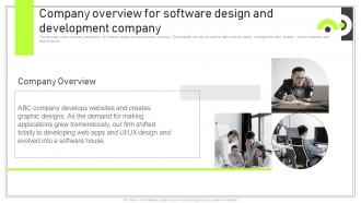 Playbook For Software Developer Company Overview For Software Design And Development