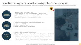 Playbook For Teaching And Learning Attendance Management For Students During Online Learning Program