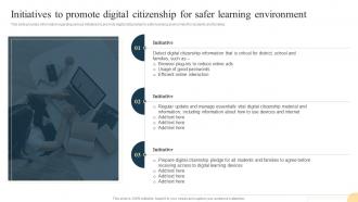 Playbook For Teaching And Learning Initiatives To Promote Digital Citizenship For Safer Learning Environment