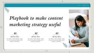 Playbook To Make Content Marketing Strategy Useful Ppt Styles Infographic Template