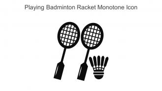 Playing Badminton Racket Monotone Icon In Powerpoint Pptx Png And Editable Eps Format