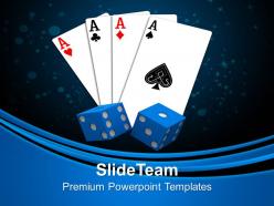 Playing card with dices game entertainment powerpoint templates ppt themes and graphics 0213