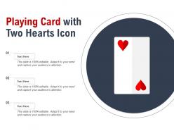 Playing card with two hearts icon
